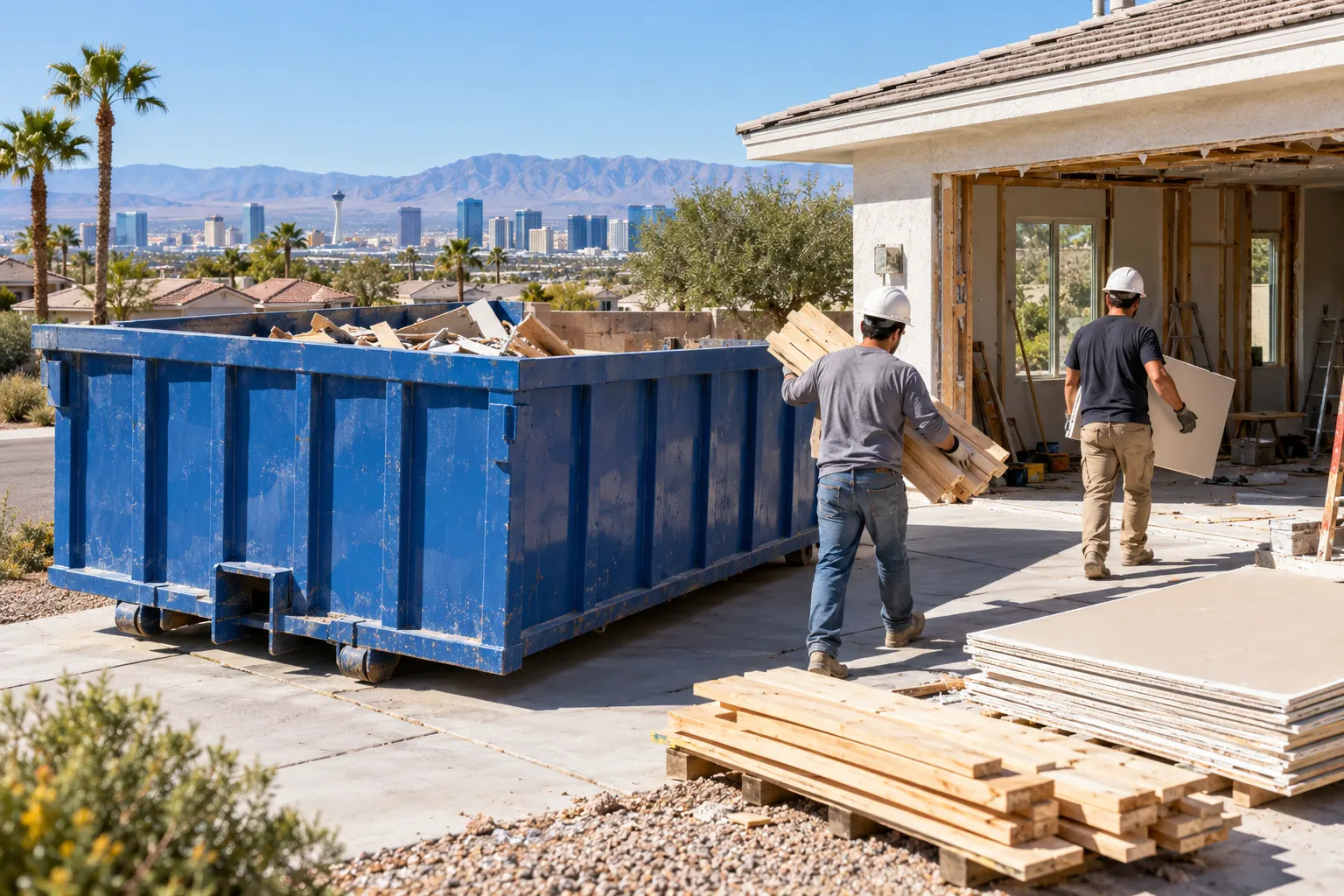 Construction Dumpster Rental service scene